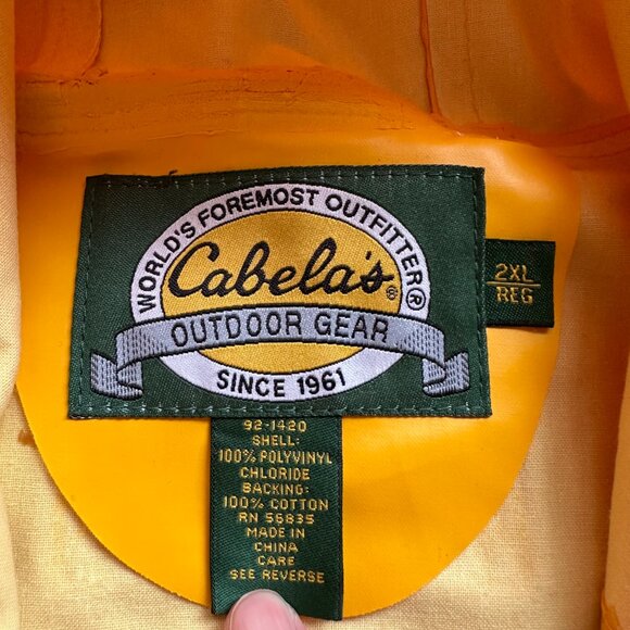 Cabelas Jacket Mens 2XL NWT Alaskan Guide Parka PVC Yellow Button Close - Picture 4 of 11